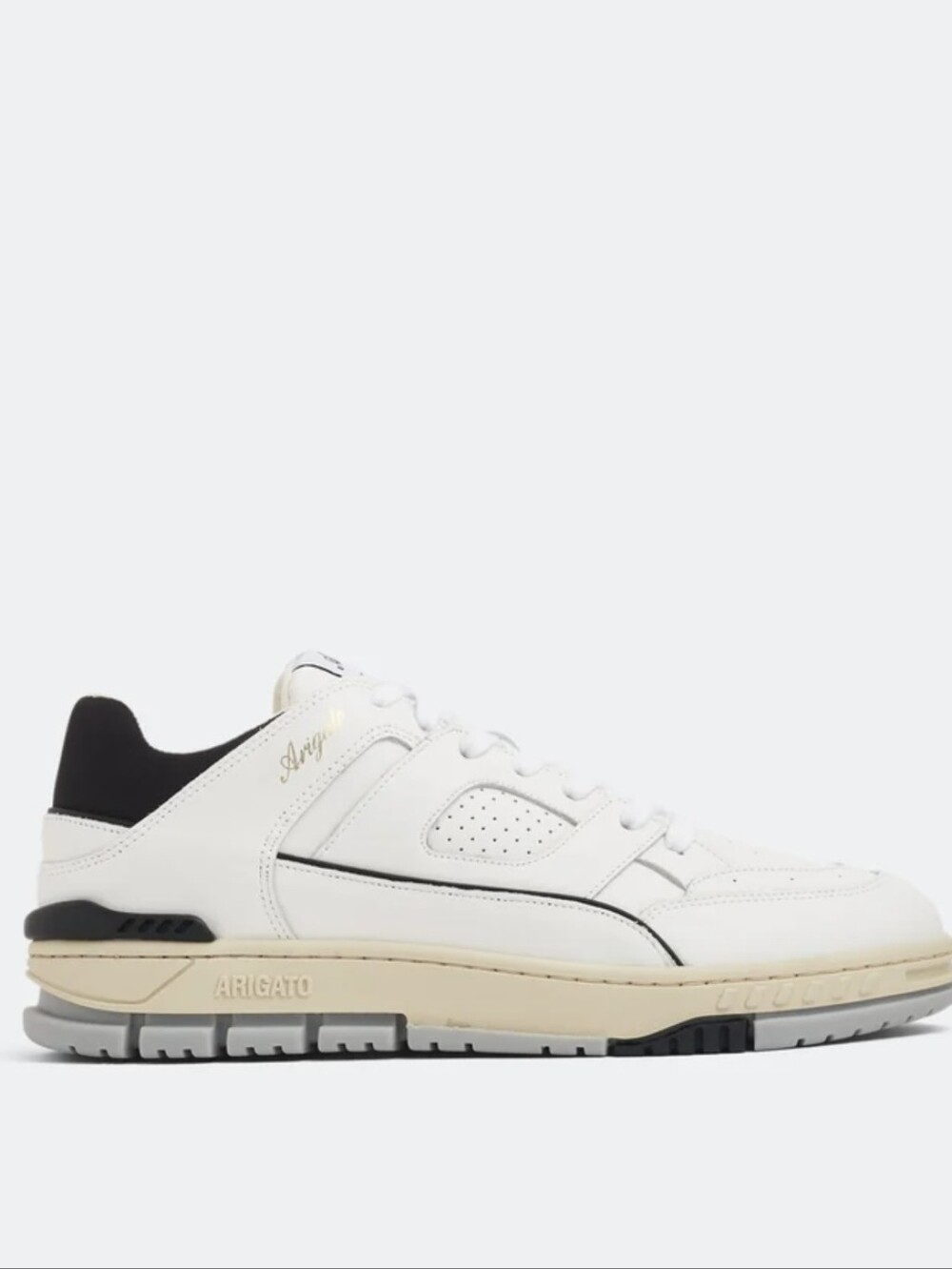 Axel Arigato Area Lo White Leather Men’s Sneakers with Black Accents Size 9
